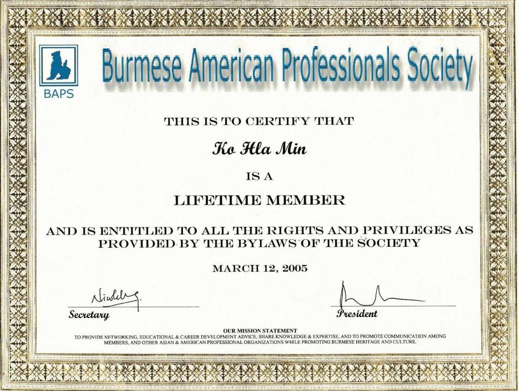 Burmese American Professionals&nbsp;Society